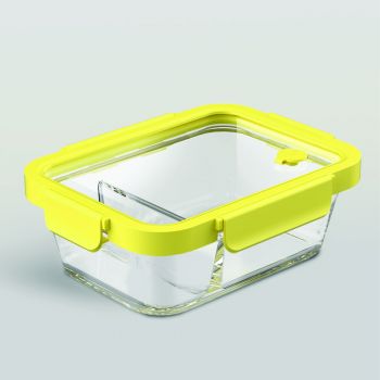 กล่องแก้วถนอมอาหาร REGO Box rectangle Yellow Fizz 1050ML